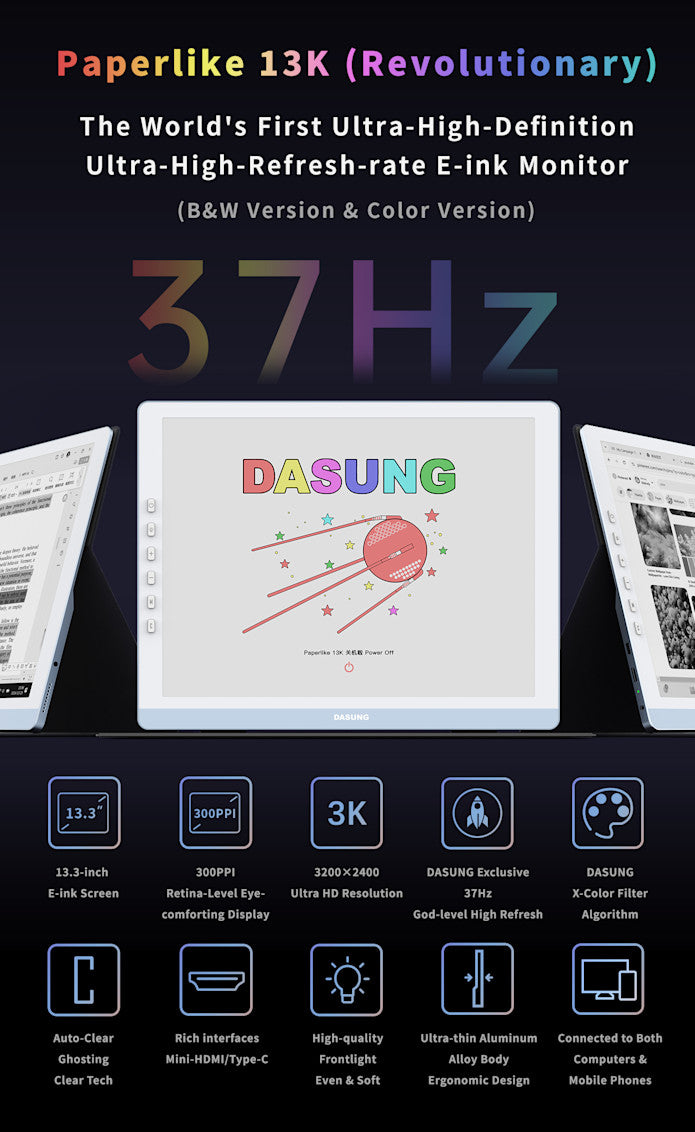 DASUNG 13.3" 13K Color E-Ink Monitor - 37Hz